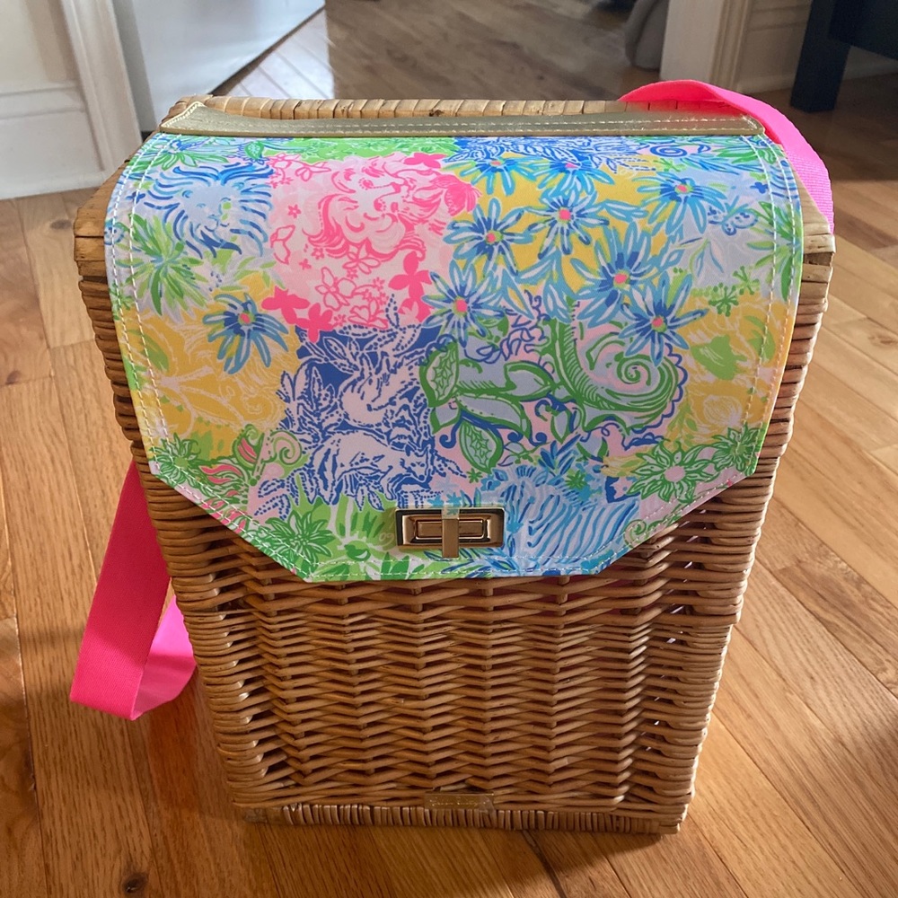 Lilly Pulitzer Picnic Wicker Bag